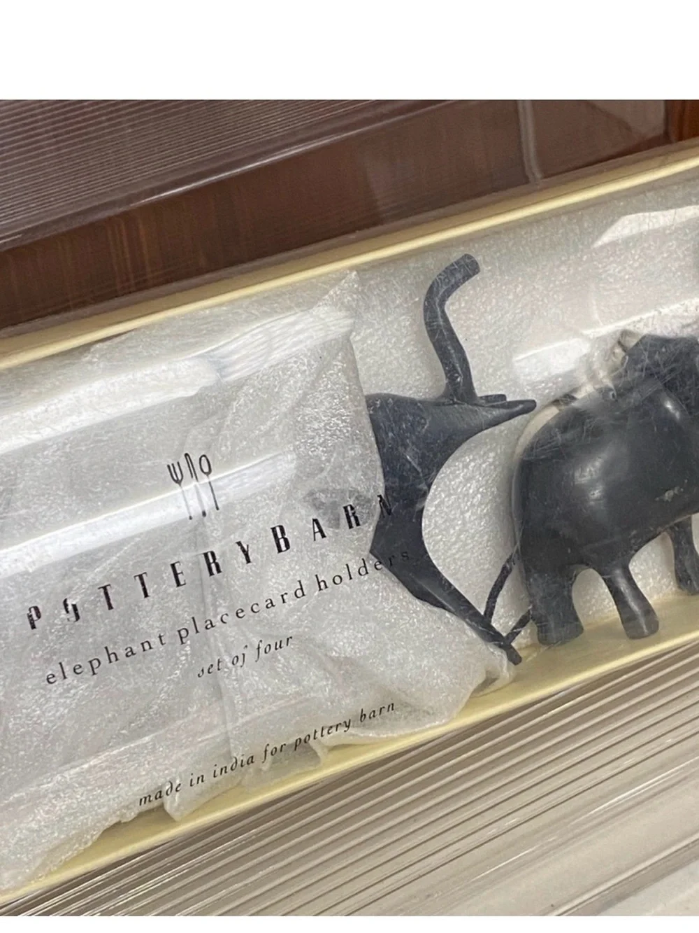 Pottery Barn Black Elephants Placecard Holders